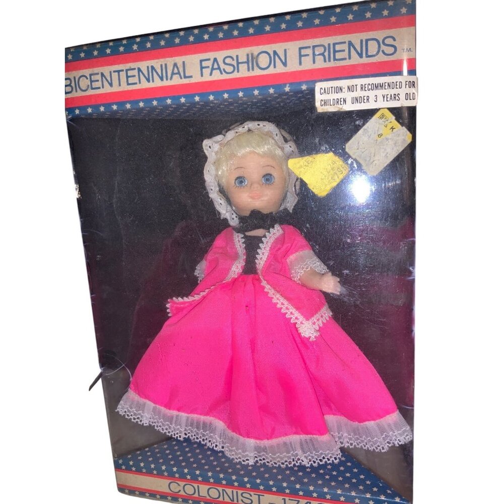 Bicentennial Fashion Friends Colonist 1740 Doll In Pink Dress & Lace Bonnet Coll